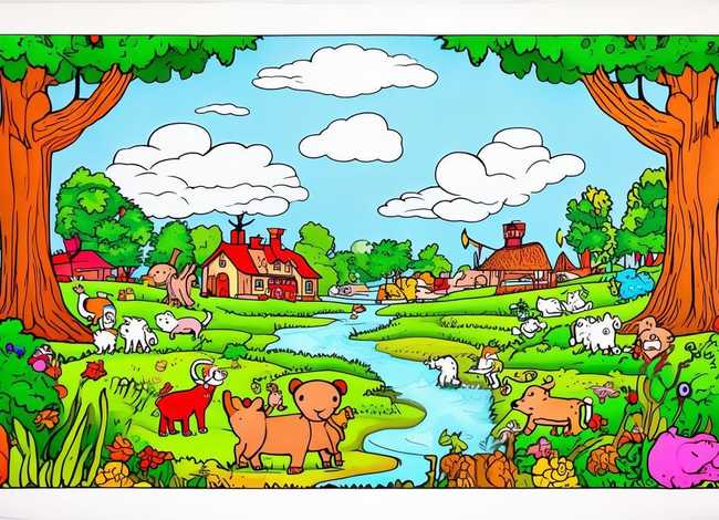 儿童故事填色画图片大全可打印免费 故事填色模板