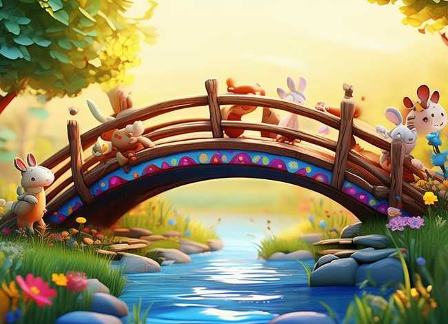 儿童插画小桥、儿童插画小桥图片