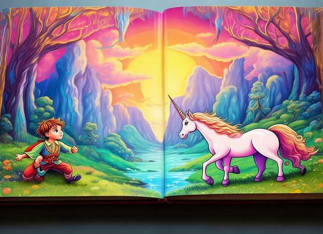 童话故事插图绘画（童话故事封面绘画插图横版）