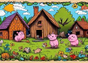 英语故事三只小猪手抄报 英语故事三只小猪手抄报图片