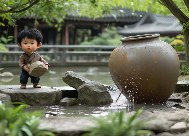 幼儿故事司马光砸缸（幼儿故事司马光砸缸故事配图）