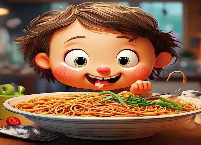 儿童牛肉面图片、牛肉面儿童画图片