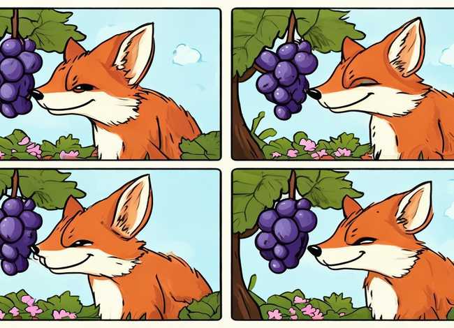 狐狸和葡萄简笔画 狐狸和葡萄简笔画四格