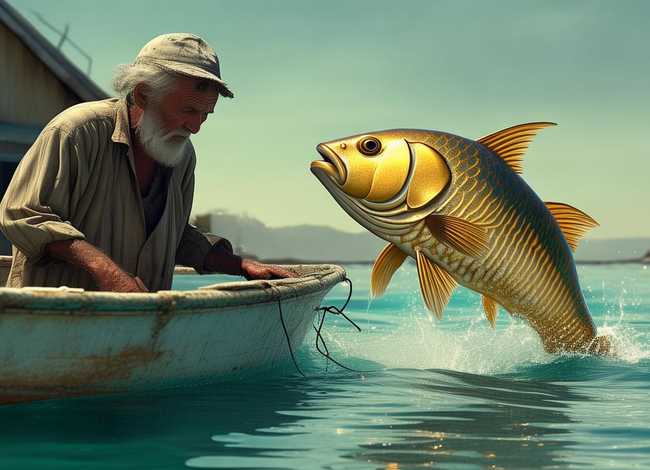 渔夫和金鱼的故事 - 渔夫和金鱼的故事好词好句