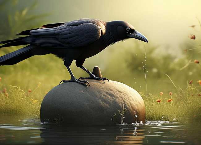 乌鸦喝水的故事绘画怎么画（乌鸦喝水的故事绘画怎么画好看）