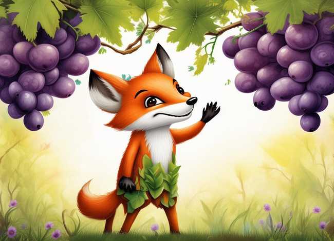 狐狸与葡萄儿童故事3-6岁，幼儿故事狐狸与葡萄
