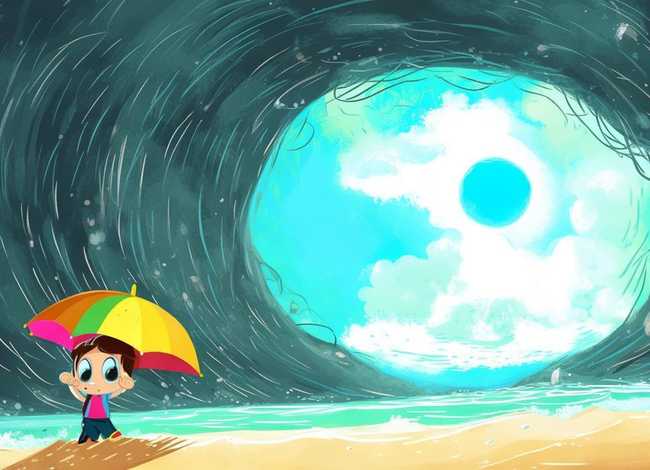 台风的故事儿童画画 关于台风的有趣故事