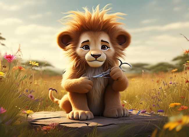 小狮子理发绘本故事，小狮子理发绘本故事图片高清