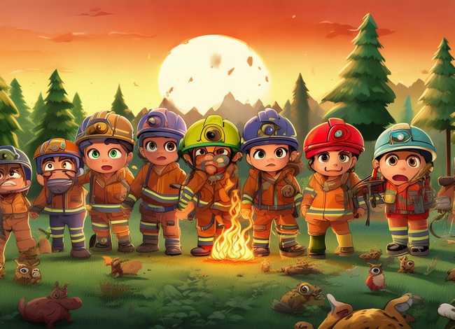 森林灭火儿童故事，森林灭火儿童画