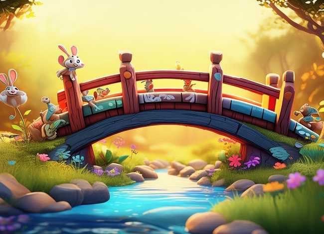 儿童插画小桥、儿童插画小桥图片