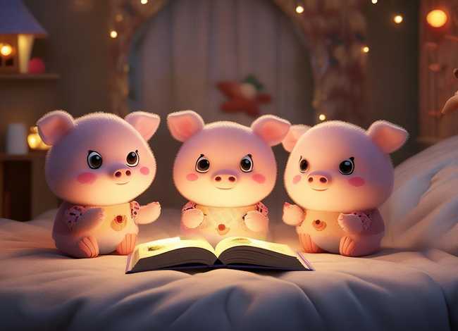 七岁儿童听的睡前故事三只小猪 宝宝睡前故事4~6岁三只小猪