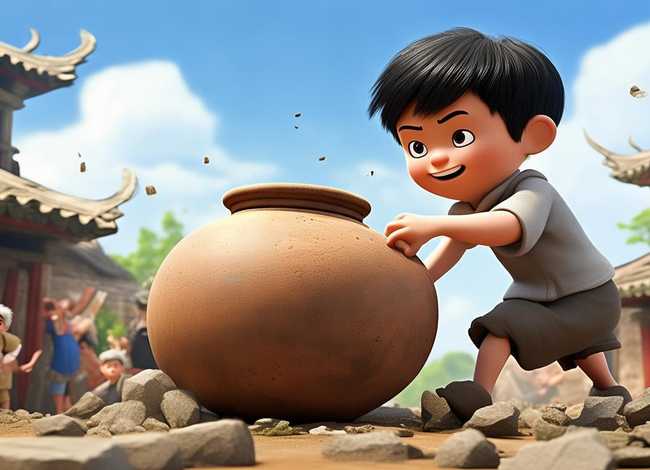 儿童故事司马光砸缸带拼音，司马光砸缸的故事原文拼音版