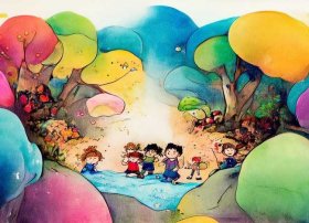 彩铅儿童画故事插图；彩铅故事插画手绘图片