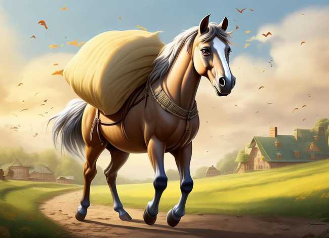 儿童睡前故事马小麦上学记 - 小马磨好麦子往回走续编故事