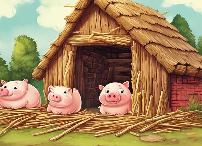 儿童自制绘本故事三只小猪；幼儿自制绘本故事范本三只小猪