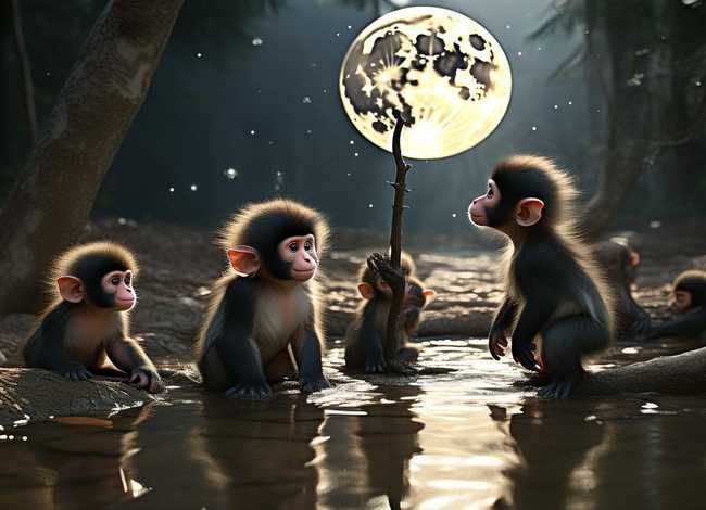 幼儿猴子捞月亮的完整故事 幼儿猴子捞月亮的完整故事有哪些