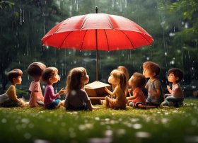 儿童故事红雨伞朗诵（红雨伞绘本故事图片）