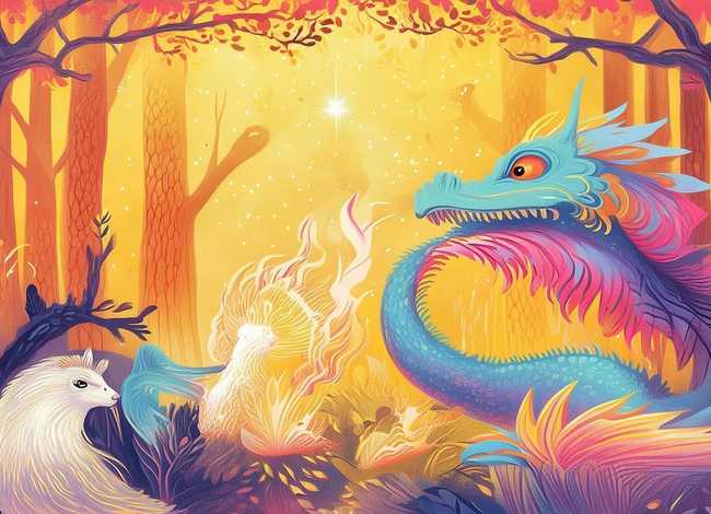 神话故事儿童画图片 神话故事画画图片