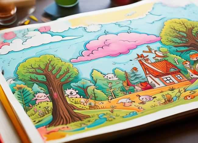 儿童故事涂色本；涂色故事绘本