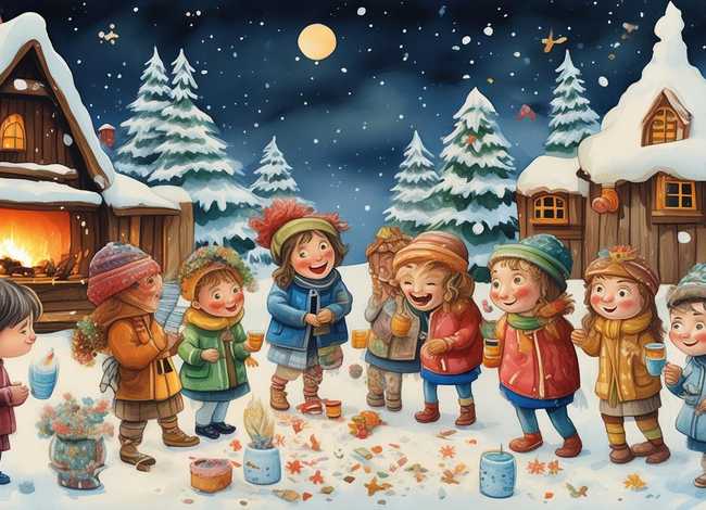 儿童冬至习俗、儿童冬至图画