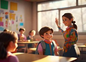 看图讲故事一年级 看图讲故事一年级和老师问好