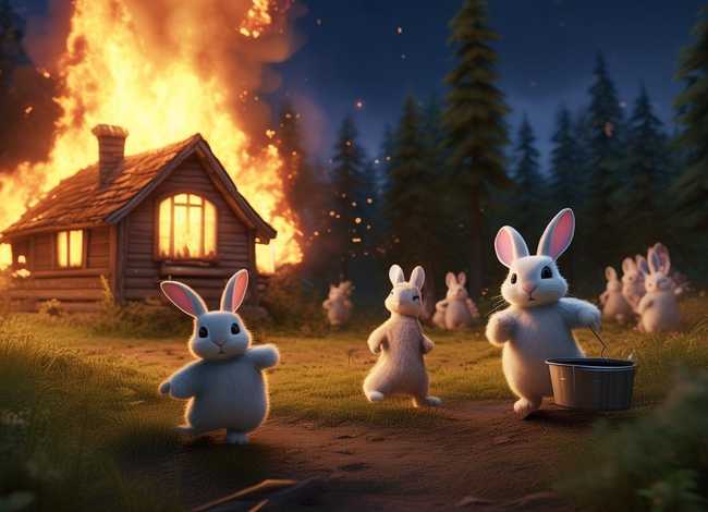 儿童故事小兔子家着火了、小兔子家失火了怎么办