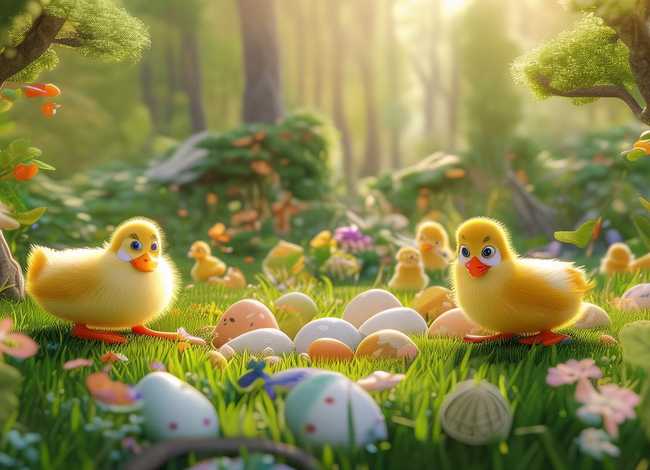 鸭妈妈找蛋儿童画故事；鸭妈妈找蛋的故事简笔画