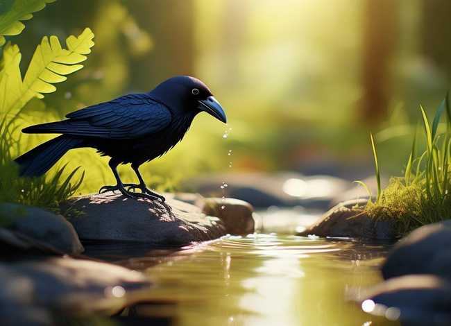 儿童故事乌鸦喝水；小儿故事乌鸦喝水视频