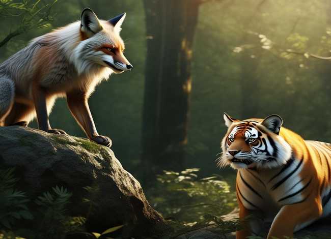 四格故事画 四格故事画狐假虎威