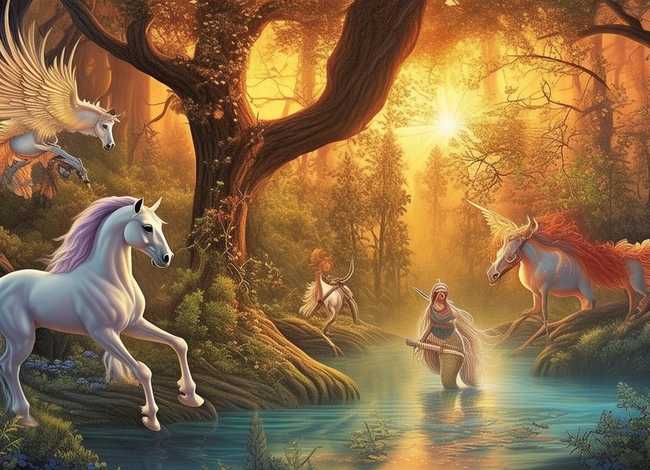 神话故事画图片、神话故事画画图片