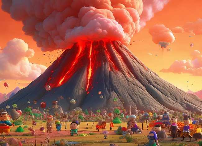 火山爆发视频儿童版 - 儿童版火山爆发动画片