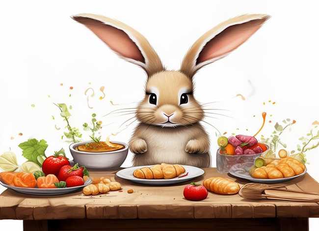 小兔子吃早餐简笔画、小兔子吃早餐简笔画怎么画