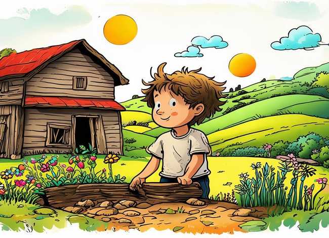 一个农村儿童生活的故事 以农村儿童生活为主题的简笔画