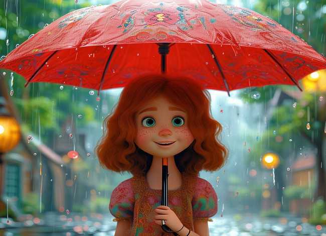 儿童故事《红雨伞》（红雨伞绘本故事）