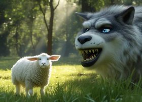 讲故事小羊和大灰狼，讲小羊和大灰狼的故事