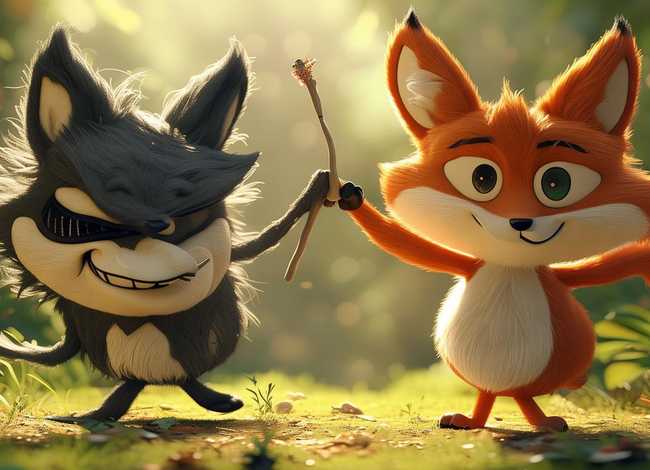 儿童故事狼和狈视频、成语故事狼和狈