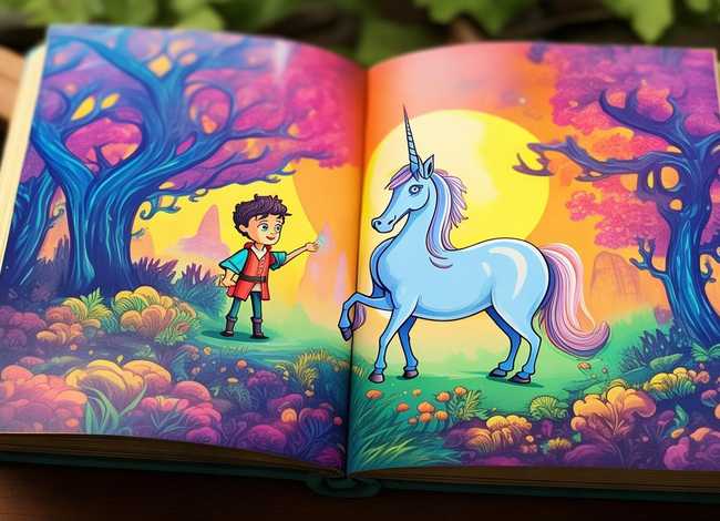 童话故事插图绘画（童话故事封面绘画插图横版）