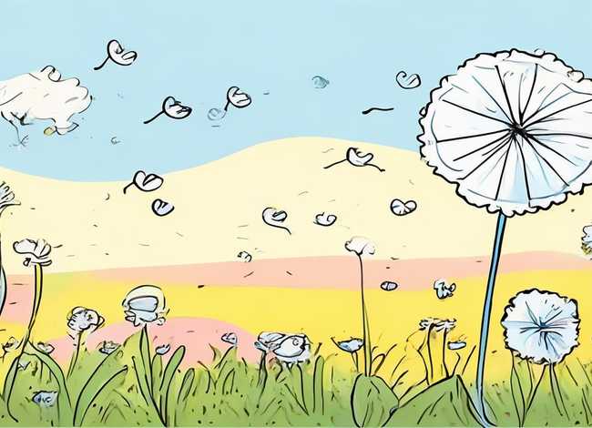 蒲公英儿童画图片（蒲公英儿童画图片简单）