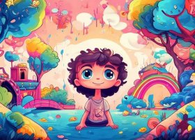 故事儿童画作品；儿童故事配画作品教程