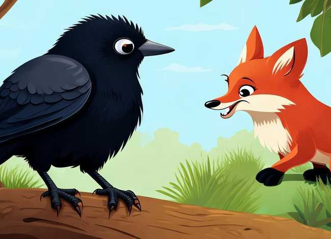 儿童故事乌鸦狐狸 - 乌鸦和狐狸的幼儿故事