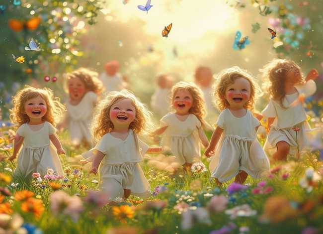 天堂的儿童绘画，天堂的儿童绘画图片