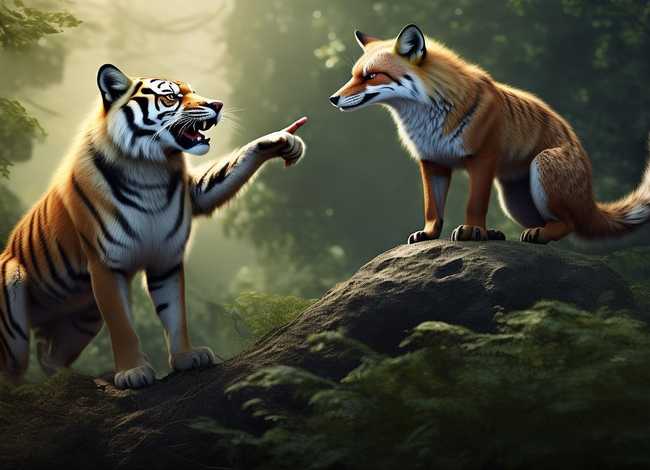 四格故事画 四格故事画狐假虎威