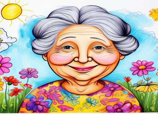 老奶奶儿童画（老奶奶儿童简笔画）