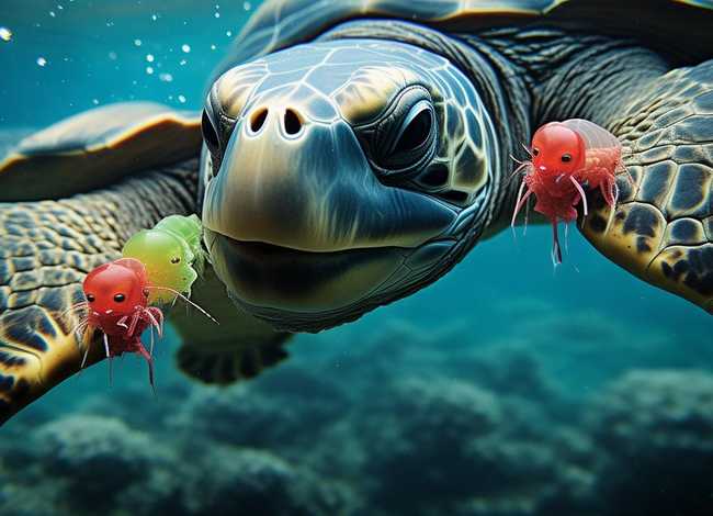 虾米躲在海龟耳朵里的故事;两个小虾米和海龟的故事 虾米躲在海龟耳朵里的故事;两个小虾米和海龟的故事