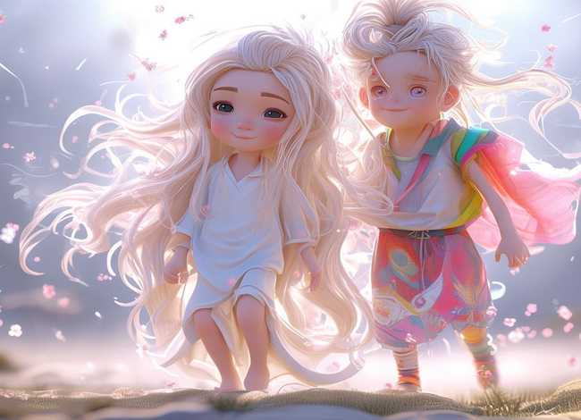 灵童简笔画；灵儿简笔画