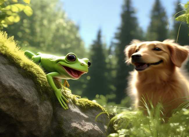 儿童故事小青蛙爬山、儿童故事小青蛙爬山看狗狗