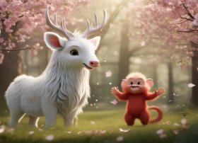 梅花鹿和小猴子的故事、梅花鹿和小猴子的故事内容