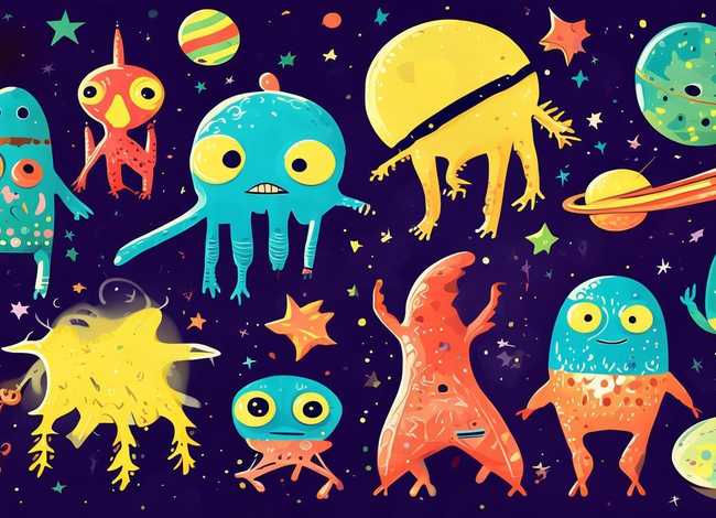 儿童绘本故事推荐古怪的外星人 - 奇形怪状的外星人儿童画