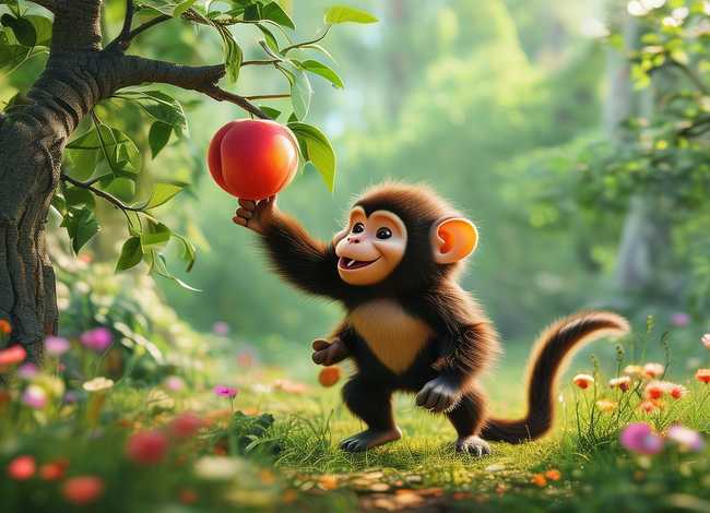 蒙语儿童故事视频小猴子摘桃（小猴子摘桃子故事视频）