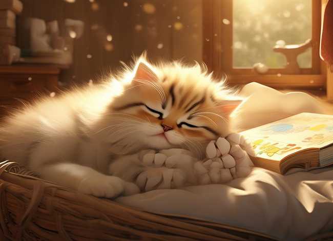 儿童小猫睡觉的故事 - 小猫咪睡觉的故事